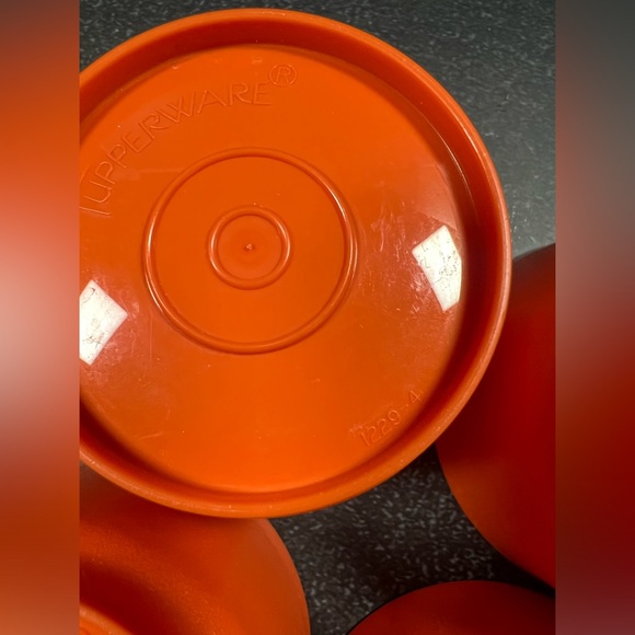 Vintage Tupperware Snack Container Nesting Cups Set Of 4 Orange NO LIDS #1229 - Picture 7 of 7